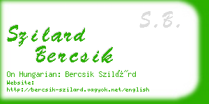 szilard bercsik business card